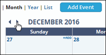 Changing month in the month view