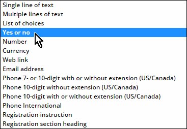 Field type choices