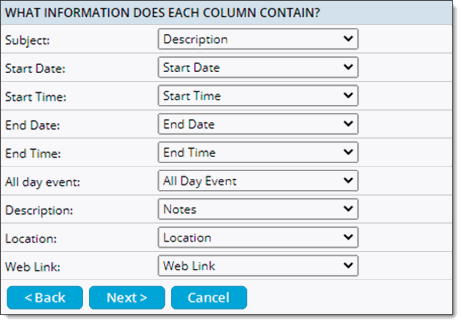 Field mapping on imported file